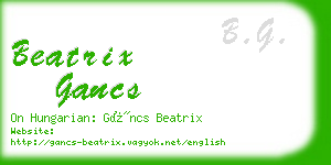 beatrix gancs business card